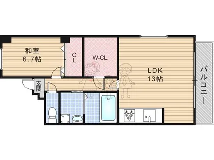 大阪府大阪市住吉区南住吉1丁目【マンション】の間取り