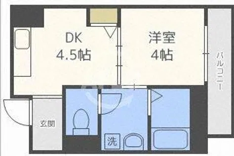 メビウス難波WESTレジデンス【6階】の間取り