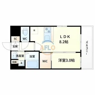 Luxe新大阪Ⅵ【2階】の間取り