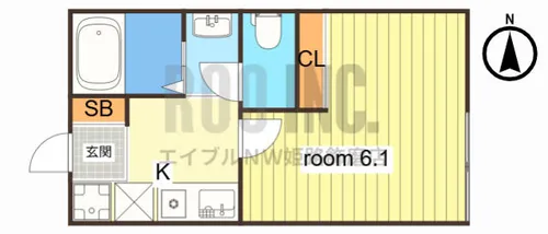 きっか中島【203号室】の間取り