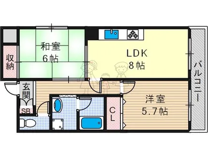 ラ・モードニシカワ1【4階】の間取り