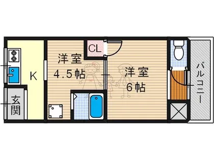 大阪府堺市美原区真福寺【アパート】の間取り