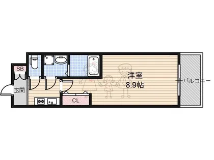 大阪府大阪市東住吉区駒川1丁目【マンション】の間取り