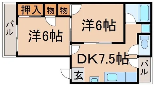 SANWAマンション【205号室】の間取り