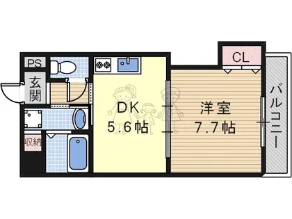 大阪府大阪市東住吉区針中野3丁目【マンション】の間取り