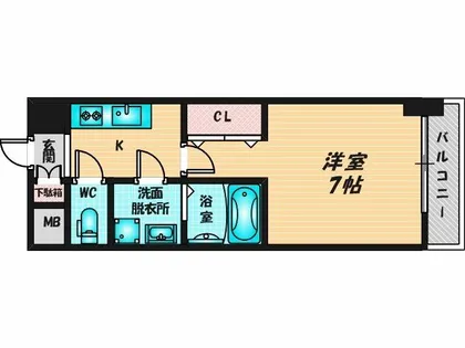 S-RESIDENCE高井田Central【8階】の間取り