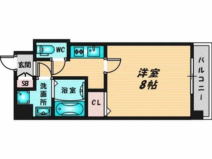 S-RESIDENCE緑橋駅前【6階】の間取り