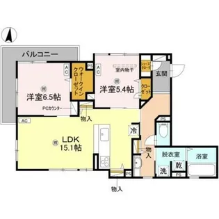 ブランノワール高槻【2階】の間取り