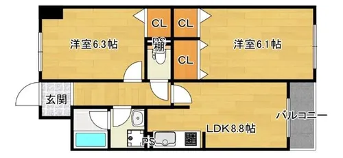 ミレニアム【3階】の間取り