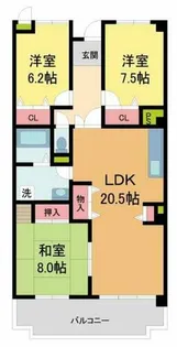 夙川リンデンハイム【6階】の間取り