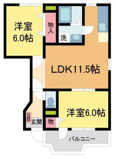 ラ・シェスタ錦松台【1階】の間取り