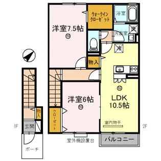 ローズコート杉立 B棟【2階】の間取り