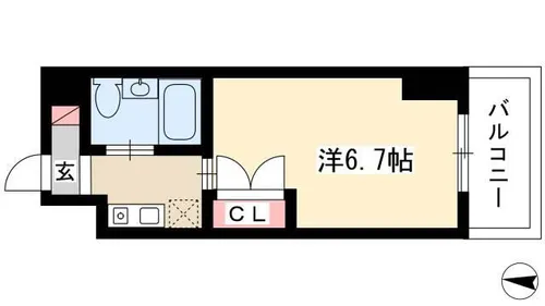 ビィシンク【101号室】の間取り