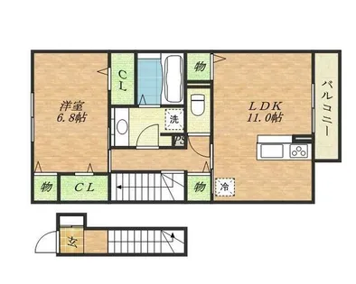 大阪府大阪市平野区加美北6丁目【アパート】の間取り