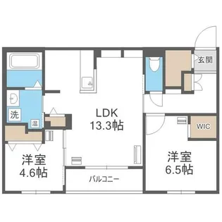 エフュート北円山【301号室】の間取り
