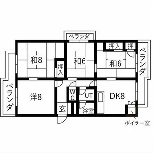 東山元町住宅 2号棟【306号室】の間取り