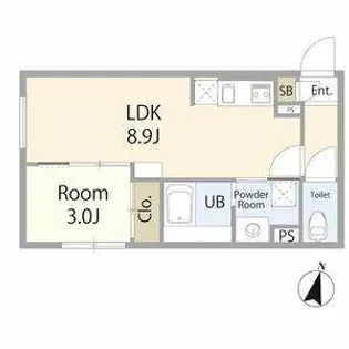 リーデンス名古屋駅西【3階】の間取り