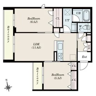 ゼストグリナージュ【203号室】の間取り