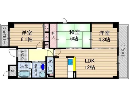 カーサプリメーロ【6階】の間取り