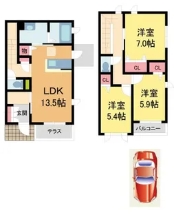 シャーメゾンE.K【101号室】の間取り