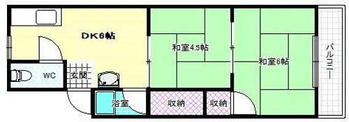 藤井寺第一サンハイツ【3階】の間取り
