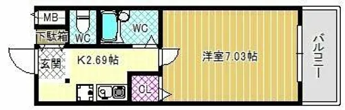 ハートフル野中Ⅱ【2階】の間取り