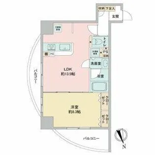 さくらHillsリバーサイドEAST【8階】の間取り