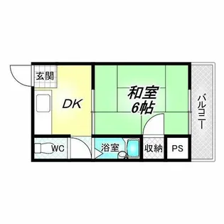 コーポ津守【202号室】の間取り