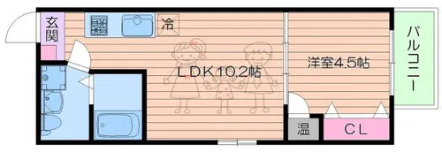 大阪府大阪市住吉区大領5丁目【アパート】の間取り