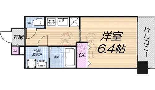 大阪府大阪市東住吉区田辺2丁目【マンション】の間取り