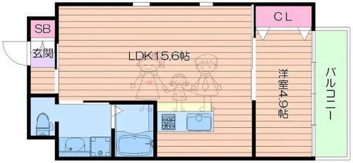 大阪府大阪市阿倍野区天王寺町南3丁目【マンション】の間取り
