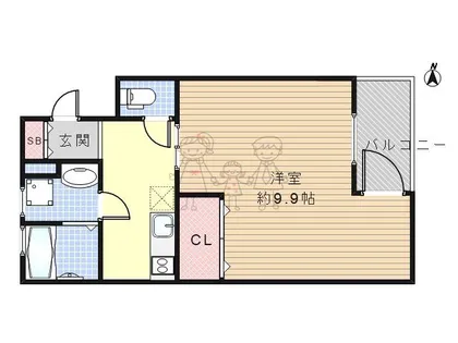 大阪府大阪市東住吉区鷹合1丁目【アパート】の間取り
