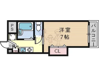 大阪府大阪市阿倍野区松虫通2丁目【マンション】の間取り