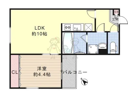 大阪府大阪市住吉区清水丘3丁目【アパート】の間取り