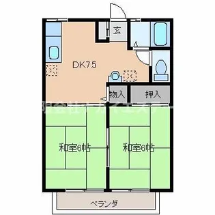 ハイツひろのが丘Ⅰ【106号室】の間取り