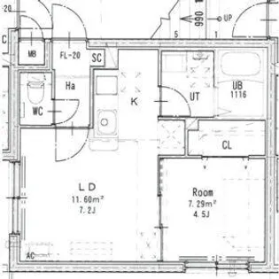 JEEK BLAU MOTOMACHI【102号室】の間取り