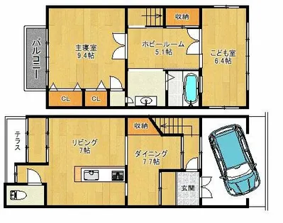京都府京都市北区紫野東御所田町【一戸建】の間取り