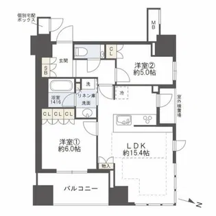 ザ・パークハウス大阪梅田タワー【27階】の間取り