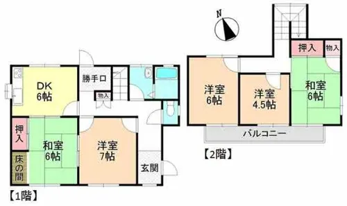 大阪府河内長野市緑ケ丘北町【一戸建】の間取り