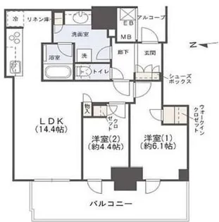 シエリアタワー大阪堀江【9号室】の間取り