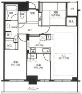 大阪ひびきの街ザ・サンクタスタワー【1110号室】の間取り