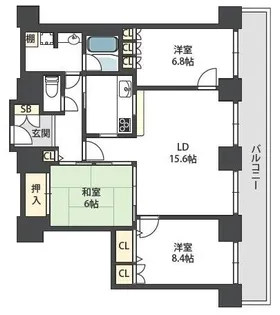 オークプリオタワー【46階】の間取り