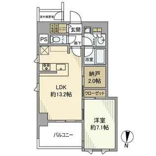 シエリア靱本町【15号室】の間取り