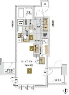 THE HIGH HORIE【307号室】の間取り