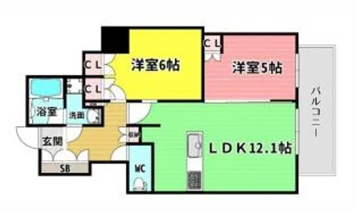 ローレルタワー堺筋本町【10階】の間取り
