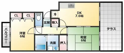 ピジョットハウス【1階】の間取り