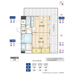 コスモ・グリーン・ライフ【0405号室】の間取り