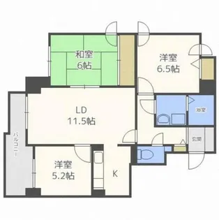 北海道札幌市東区北三十五条東16丁目【マンション】の間取り