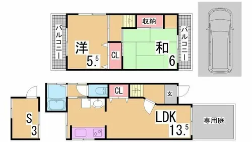 兵庫県神戸市北区鈴蘭台東町2丁目【一戸建】の間取り