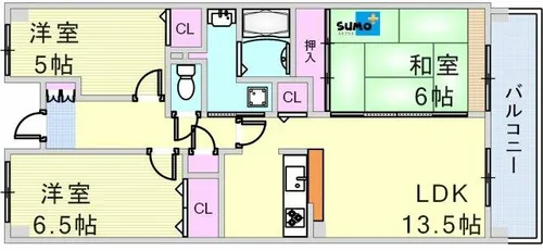 ウエステージ明石 四番館【710号室】の間取り